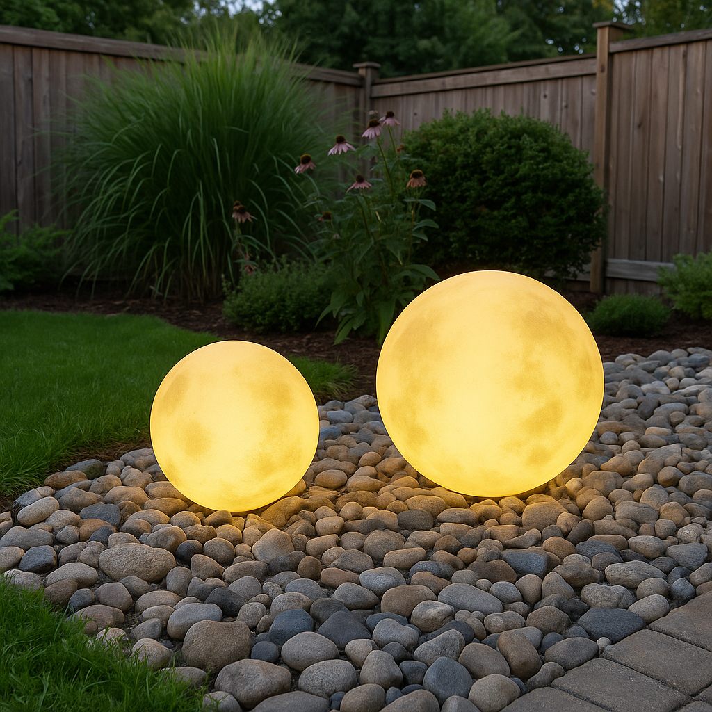 Lampe de jardin solaire en forme de lune