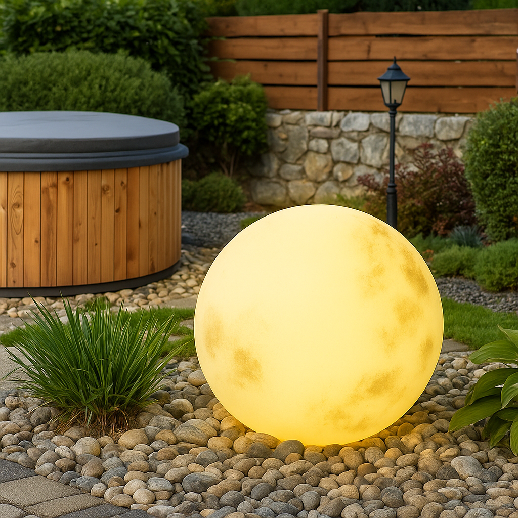 Lampe de jardin solaire en forme de lune
